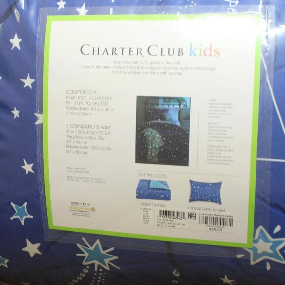 NWT Charter Club Boys Starry Sky 2-Piece Comforter Set Blue Multi Twin / Twin XL - Picture 9 of 10